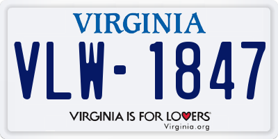 VA license plate VLW1847