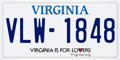 VA license plate VLW1848