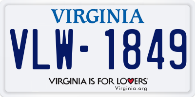 VA license plate VLW1849