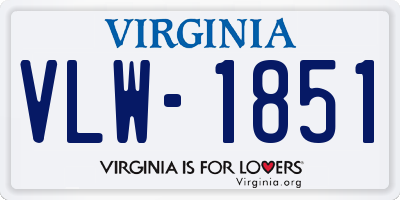 VA license plate VLW1851