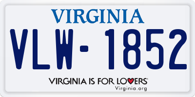 VA license plate VLW1852