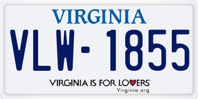 VA license plate VLW1855