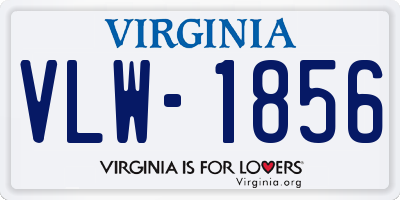 VA license plate VLW1856