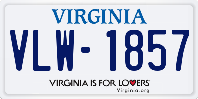 VA license plate VLW1857