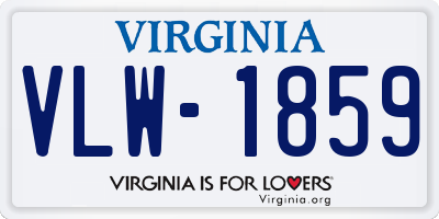 VA license plate VLW1859