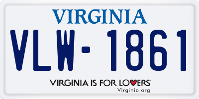 VA license plate VLW1861