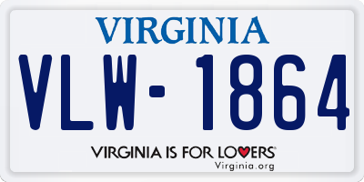 VA license plate VLW1864