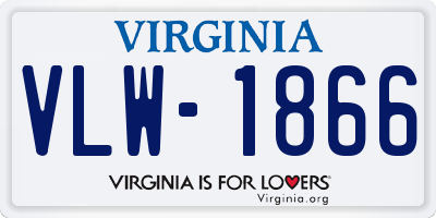 VA license plate VLW1866