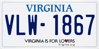 VA license plate VLW1867