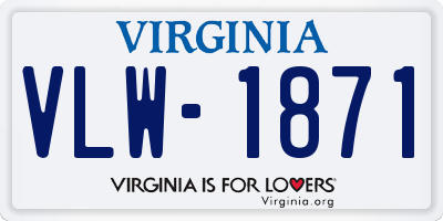 VA license plate VLW1871