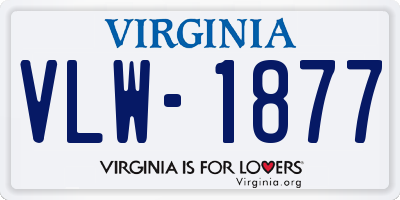 VA license plate VLW1877