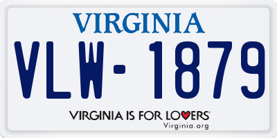 VA license plate VLW1879