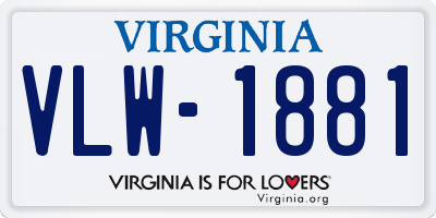 VA license plate VLW1881