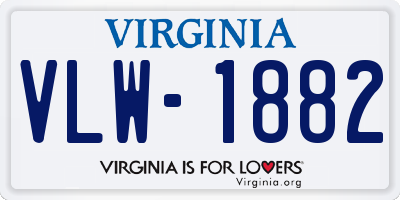 VA license plate VLW1882