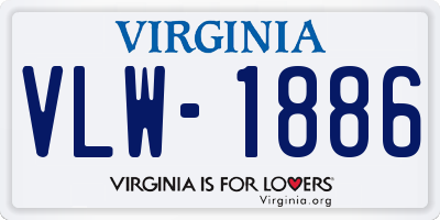 VA license plate VLW1886