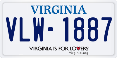 VA license plate VLW1887