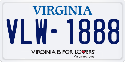 VA license plate VLW1888