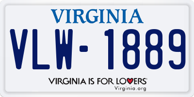 VA license plate VLW1889