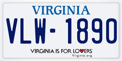 VA license plate VLW1890