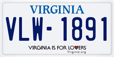 VA license plate VLW1891