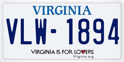 VA license plate VLW1894