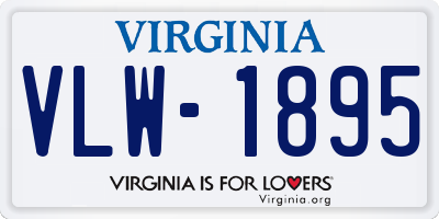 VA license plate VLW1895