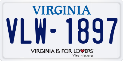 VA license plate VLW1897