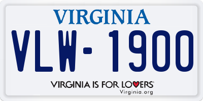 VA license plate VLW1900