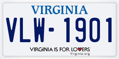 VA license plate VLW1901