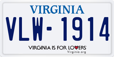 VA license plate VLW1914