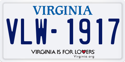 VA license plate VLW1917