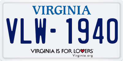 VA license plate VLW1940