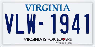 VA license plate VLW1941