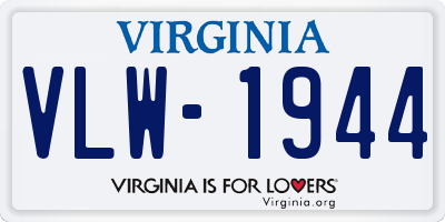 VA license plate VLW1944