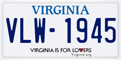 VA license plate VLW1945