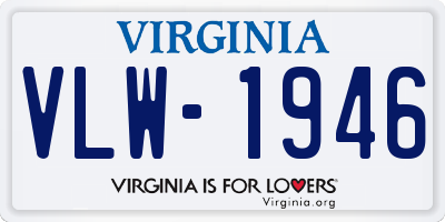 VA license plate VLW1946