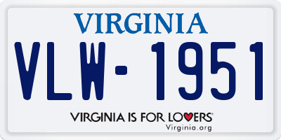 VA license plate VLW1951