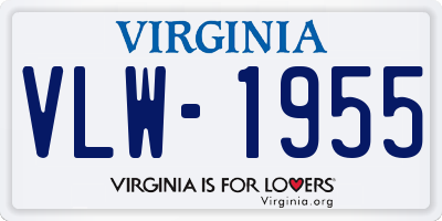 VA license plate VLW1955