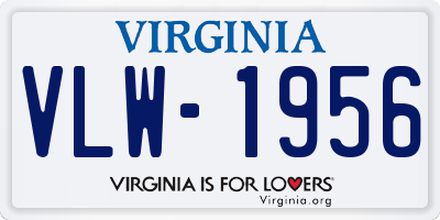 VA license plate VLW1956