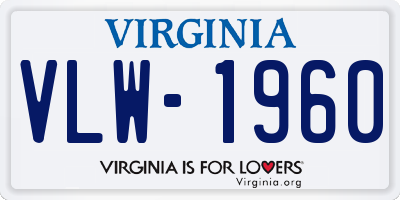 VA license plate VLW1960