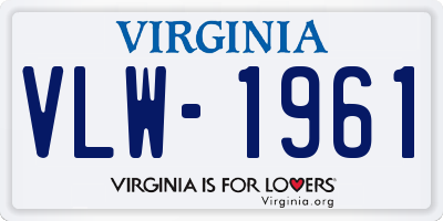 VA license plate VLW1961