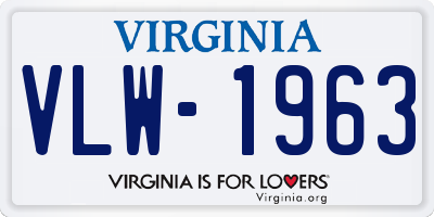 VA license plate VLW1963