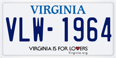 VA license plate VLW1964