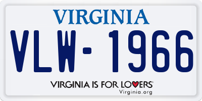 VA license plate VLW1966