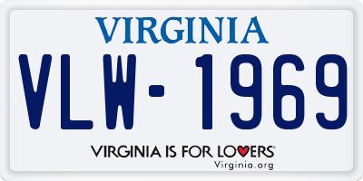 VA license plate VLW1969