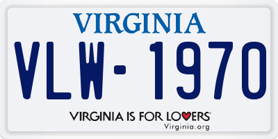 VA license plate VLW1970