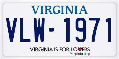 VA license plate VLW1971