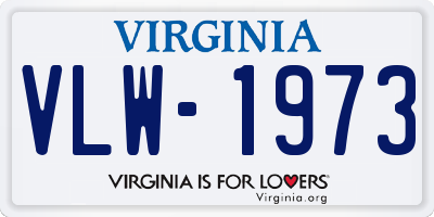 VA license plate VLW1973