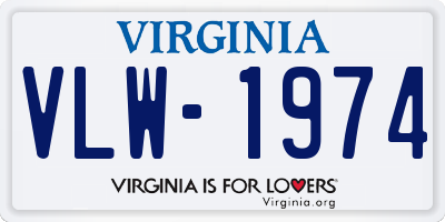 VA license plate VLW1974