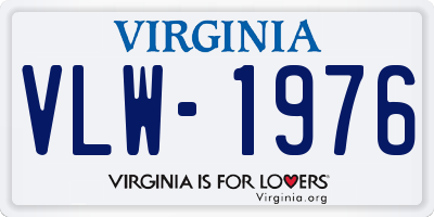 VA license plate VLW1976